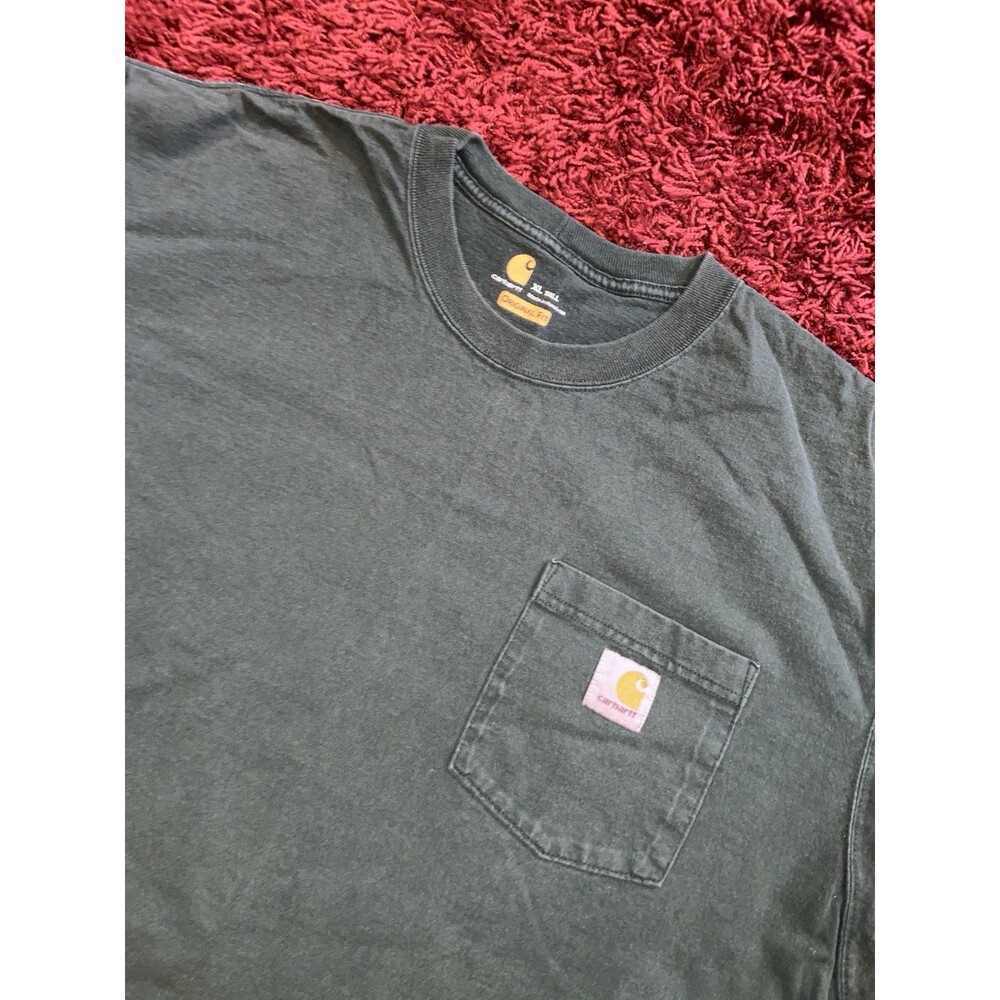 Carhartt Pocket T Shirt Men’s XL Tall Green Short Sleeve Faded Vintage Inspired - Picture 5 of 16